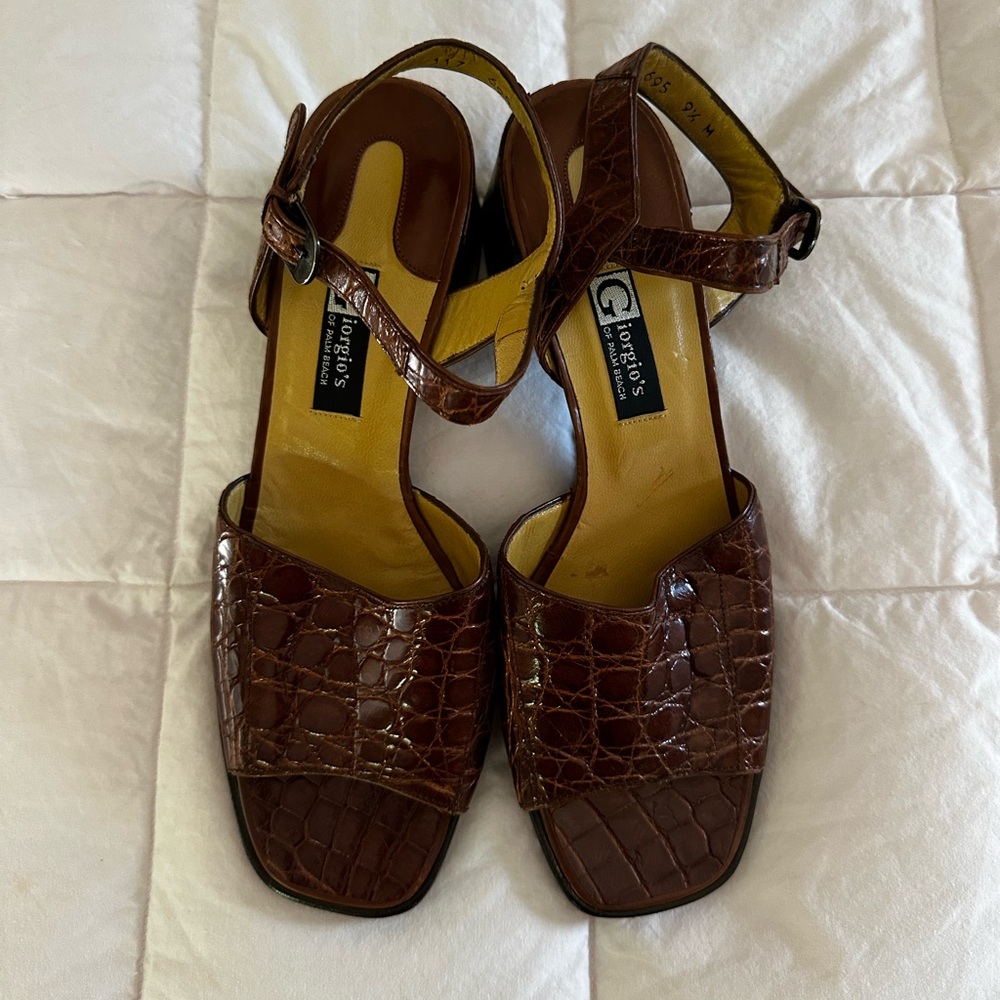NWOT Giorgio’s of Palm Beach Genuine Crocodile Heels - Picture 2 of 13